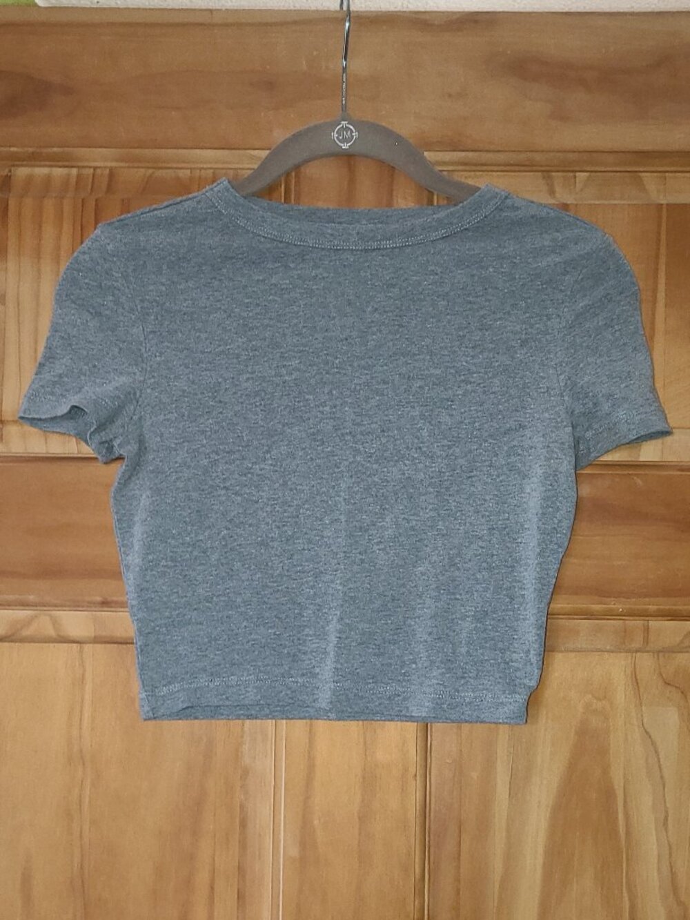 wild fable Gray Short Sleeve Cropped Shirt